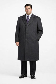 Darkest Charcoal Gray Men'S Dress Coat Long Men'S Dress Topcoat - Winter Coat ~ Men'S Overcoat Long 46 Inches In Length - Image 6