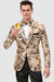 Deluxe Men's Black and Rose Gold Satin-Trimmed Shawl Tuxedo Jacket by Piasley