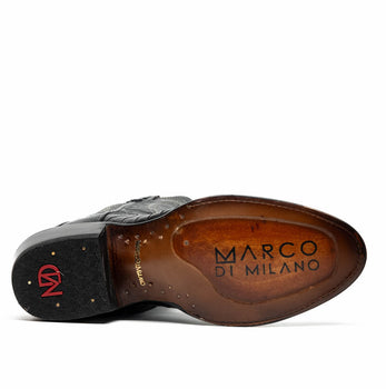 Marco Di Milano Denver Black Ostrich Leg Round Toe Cowboy Boots - Image 6
