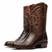 Marco Di Milano Denver Clear Brown Ostrich Leg Round Toe Cowboy Boots