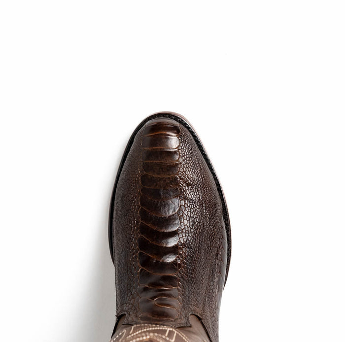 Marco Di Milano Denver Clear Brown Ostrich Leg Round Toe Cowboy Boots - Image 5