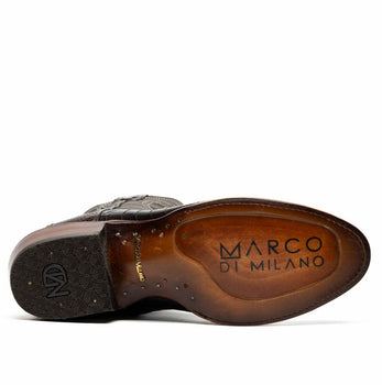 Marco Di Milano Denver Clear Brown Ostrich Leg Round Toe Cowboy Boots - Image 6