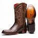 Marco Di Milano Denver Clear Brown Ostrich Leg Round Toe Cowboy Boots