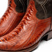 Marco Di Milano Denver Rustic Cognac Ostrich Leg Round Toe Cowboy Boots