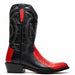 Marco Di Milano Denver Red / Black Ostrich Leg Round Toe Cowboy Boots