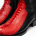 Marco Di Milano Denver Red / Black Ostrich Leg Round Toe Cowboy Boots