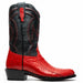 Marco Di Milano Denver Red Ostrich Leg Round Toe Cowboy Boots