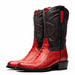 Marco Di Milano Denver Red Ostrich Leg Round Toe Cowboy Boots