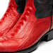 Marco Di Milano Denver Red Ostrich Leg Round Toe Cowboy Boots