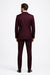 Men's Designer Double Breasted Wool Suit in Burgundy