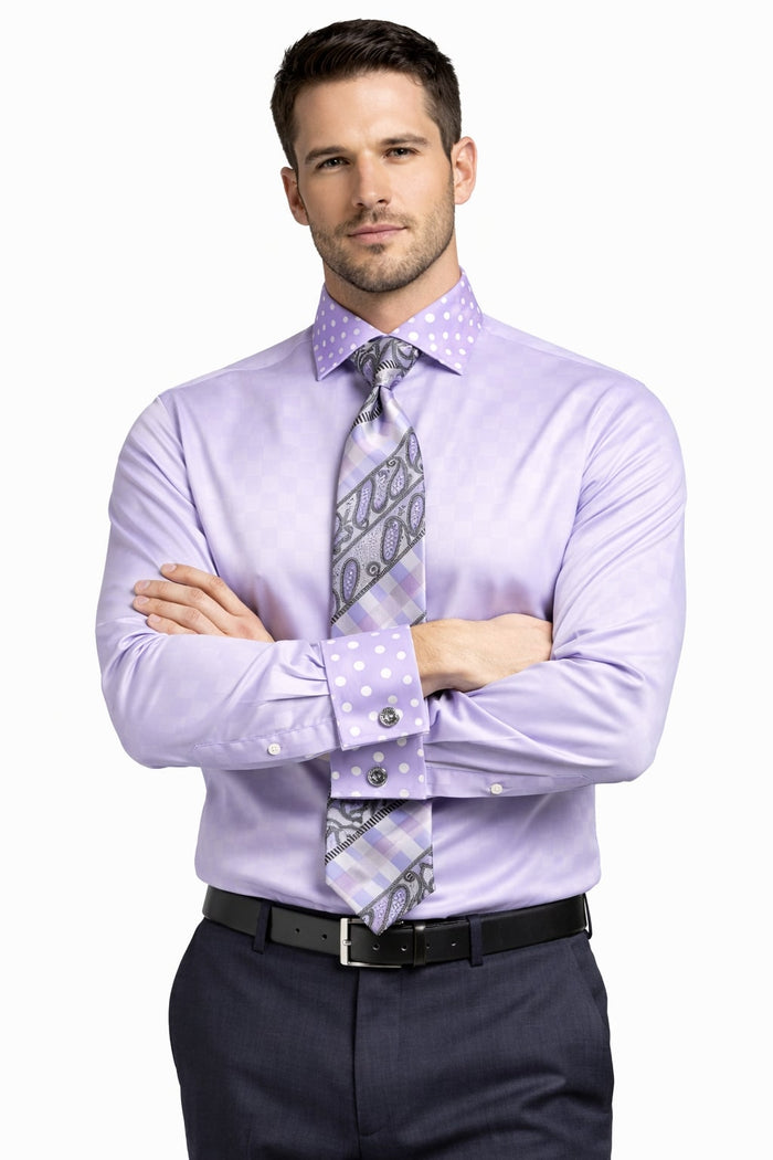 Polka Dot Dress Shirt - Lavender