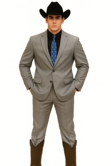 Designer Men's 2 buttons fully lined slim fit Gray suit