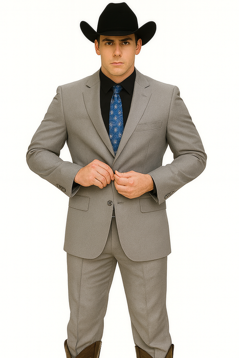 Designer Men's 2 buttons fully lined slim fit Gray suit