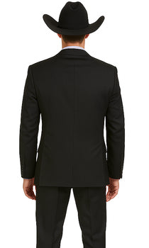 Designer Men's 2 buttons fully lined slim fit Black suits - Image 2