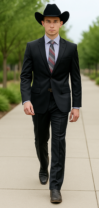 Designer Men's 2 buttons fully lined slim fit Black suits