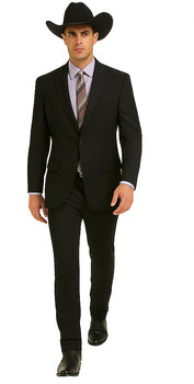 Designer Men's 2 buttons fully lined slim fit Black suits - Image 3