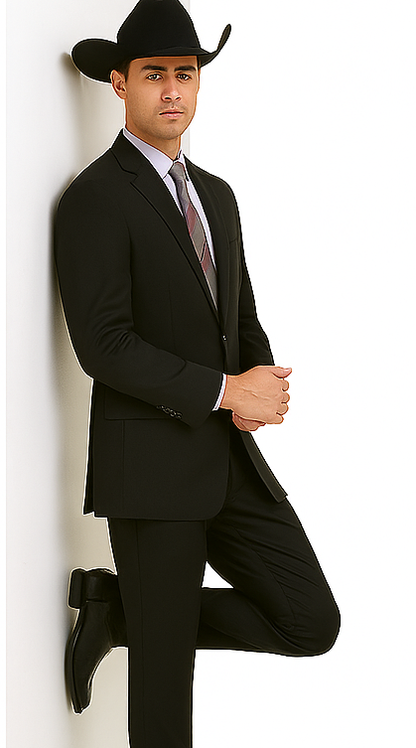 Designer Men's 2 buttons fully lined slim fit Black suits - Image 8