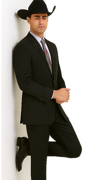 Designer Men's 2 buttons fully lined slim fit Black suits - Image 8