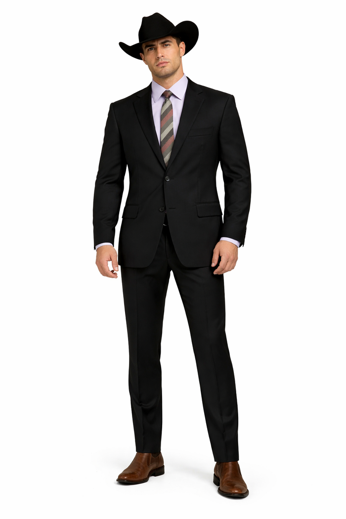 Designer Men's 2 buttons fully lined slim fit Black suits