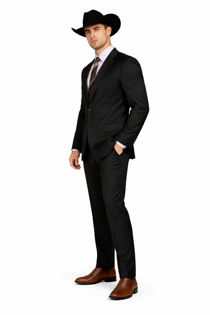Designer Men's 2 buttons fully lined slim fit Black suits