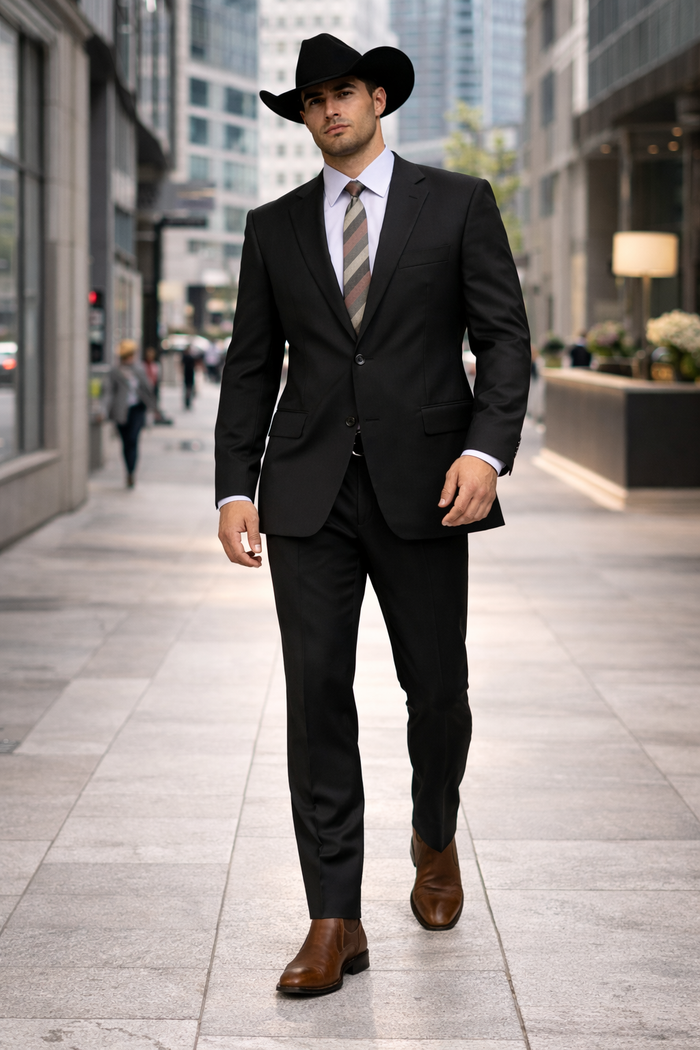 Designer Men's 2 buttons fully lined slim fit Black suits