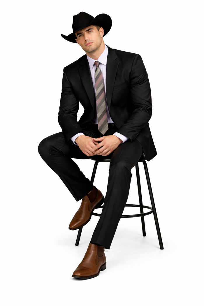 Designer Men's 2 buttons fully lined slim fit Black suits