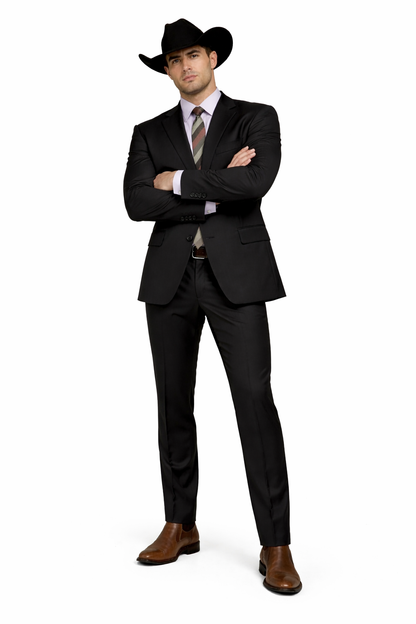 Designer Men's 2 buttons fully lined slim fit Black suits