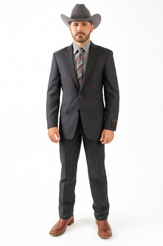 Designer Men's 2 buttons fully lined slim fit charcoal suit