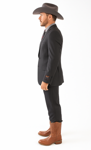 Designer Men's 2 buttons fully lined slim fit charcoal suit