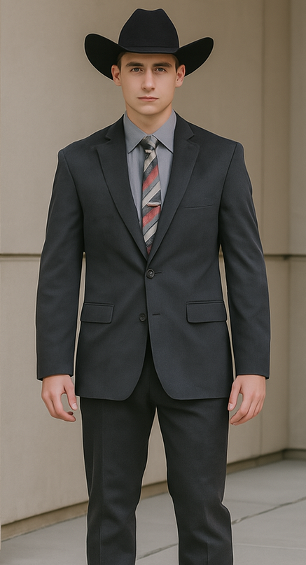 Designer Men's 2 buttons fully lined slim fit charcoal suit