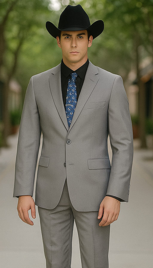 Designer Men's 2 buttons fully lined slim fit Gray suit