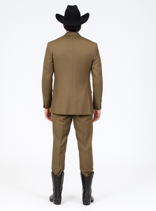 Designer Men's 2 buttons fully lined slim fit Khaki suit