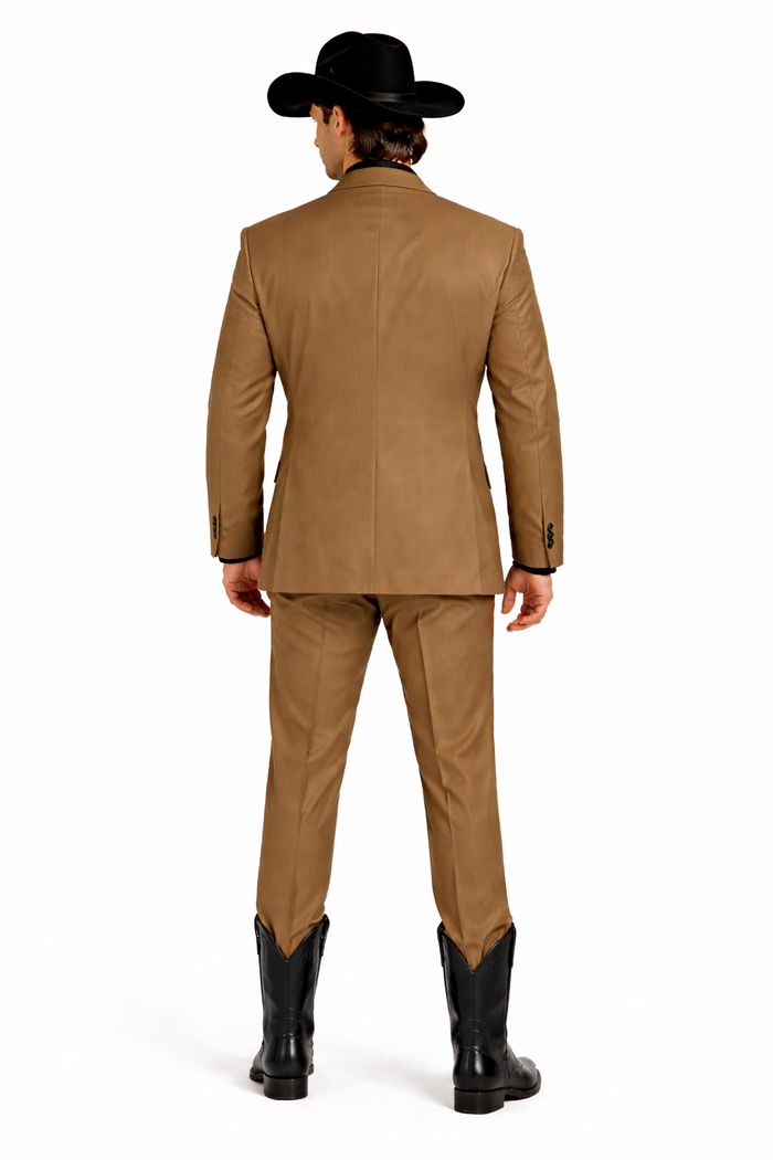 Designer Men's 2 buttons fully lined slim fit Khaki suit
