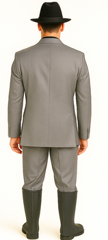 Designer Men's 2 buttons fully lined slim fit Gray suit - Image 2