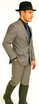 Designer Men's 2 buttons fully lined slim fit Gray suit - Image 7