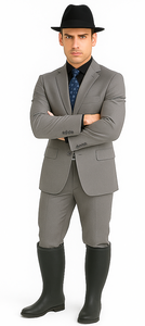 Designer Men's 2 buttons fully lined slim fit Gray suit