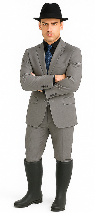 Designer Men's 2 buttons fully lined slim fit Gray suit