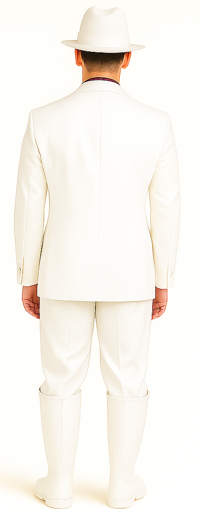 Designer Suit - Mens Suit Modern Fit 2 Buttons Notch Side Vented in White