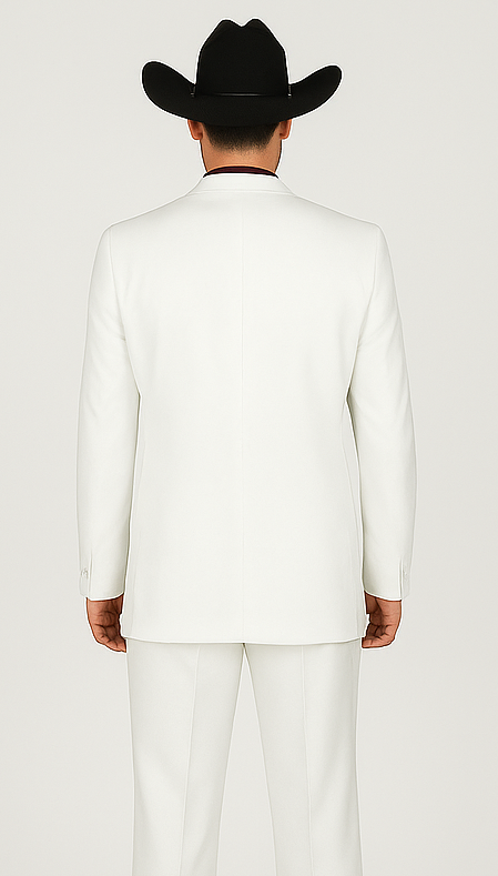 Designer Suit - Mens Suit Modern Fit 2 Buttons Notch Side Vented in White - Image 2