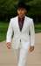 Designer Suit - Mens Suit Modern Fit 2 Buttons Notch Side Vented in White