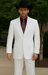 Designer Suit - Mens Suit Modern Fit 2 Buttons Notch Side Vented in White