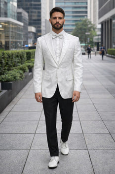 White Unique Men's Floral  Fancy