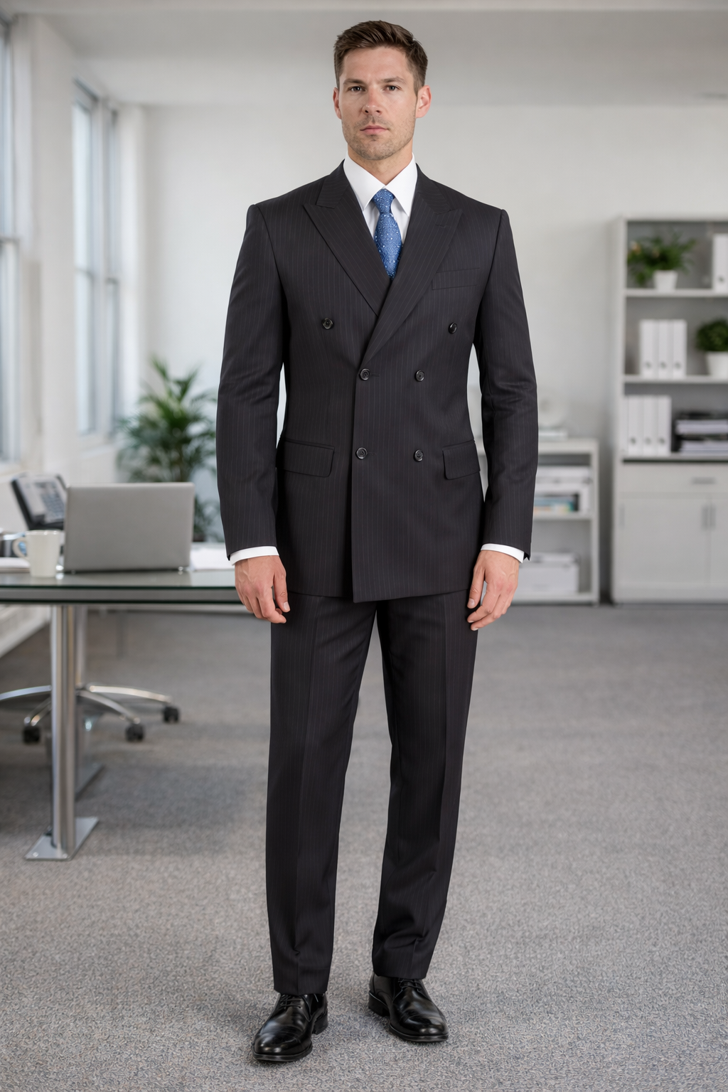 Double-Breast Suit, Black, Navy or Gray Colors by Giorgio Fiorelli - Image 8