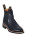 Los Altos Boots Black Leather Chelsea Charro Botin Short Ankle Deer Boot ~ botines para hombre For Men - Short Cowboy - Western Ankle Boots