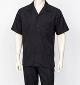 Dreams Mens Black Short Sleeve Walking Suit Daytona 256-00