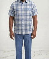Dreams Powder Blue Plaid 2 Piece Resort Sets Reza 285-21