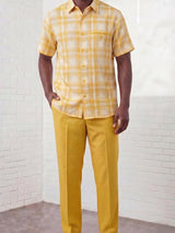 Dreams Yellow/White Plaid 2 Piece Summer Set Reza 285-17