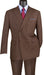 Rockefeller Collection - Double Breasted Stripe Suit Brown Regular Fit 2 Piece