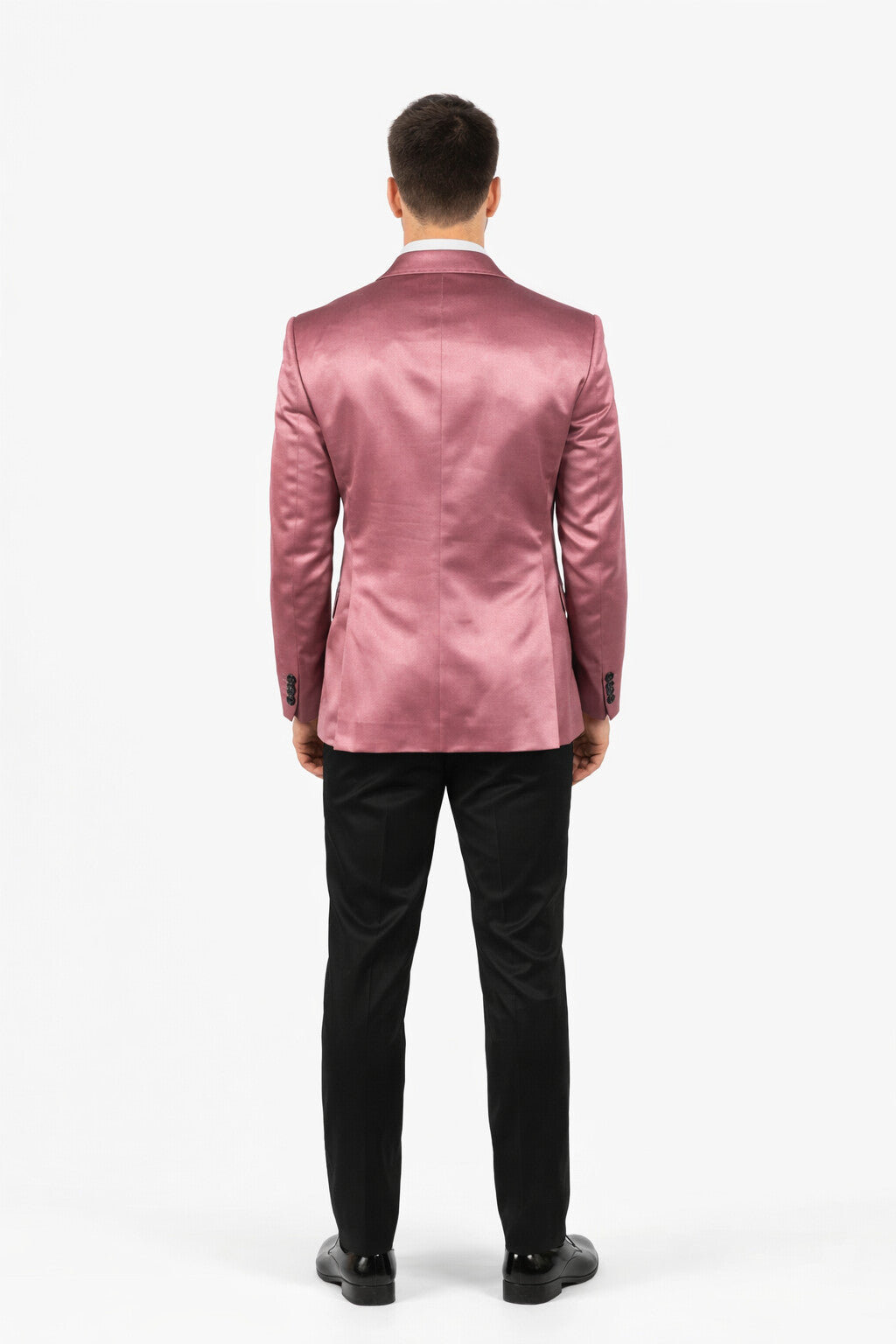 Men's ( Rose Gold - Dusty Rose ) - Blush Dark Pink  tuxedo Blazer Dinner Jacket - Image 2