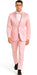 Men's Dusty Rose Satin Shiny Metallic Flashy with Sheen 3 Piece Skinny Fit Tazzio Suit with Peak Lapel Jacket
